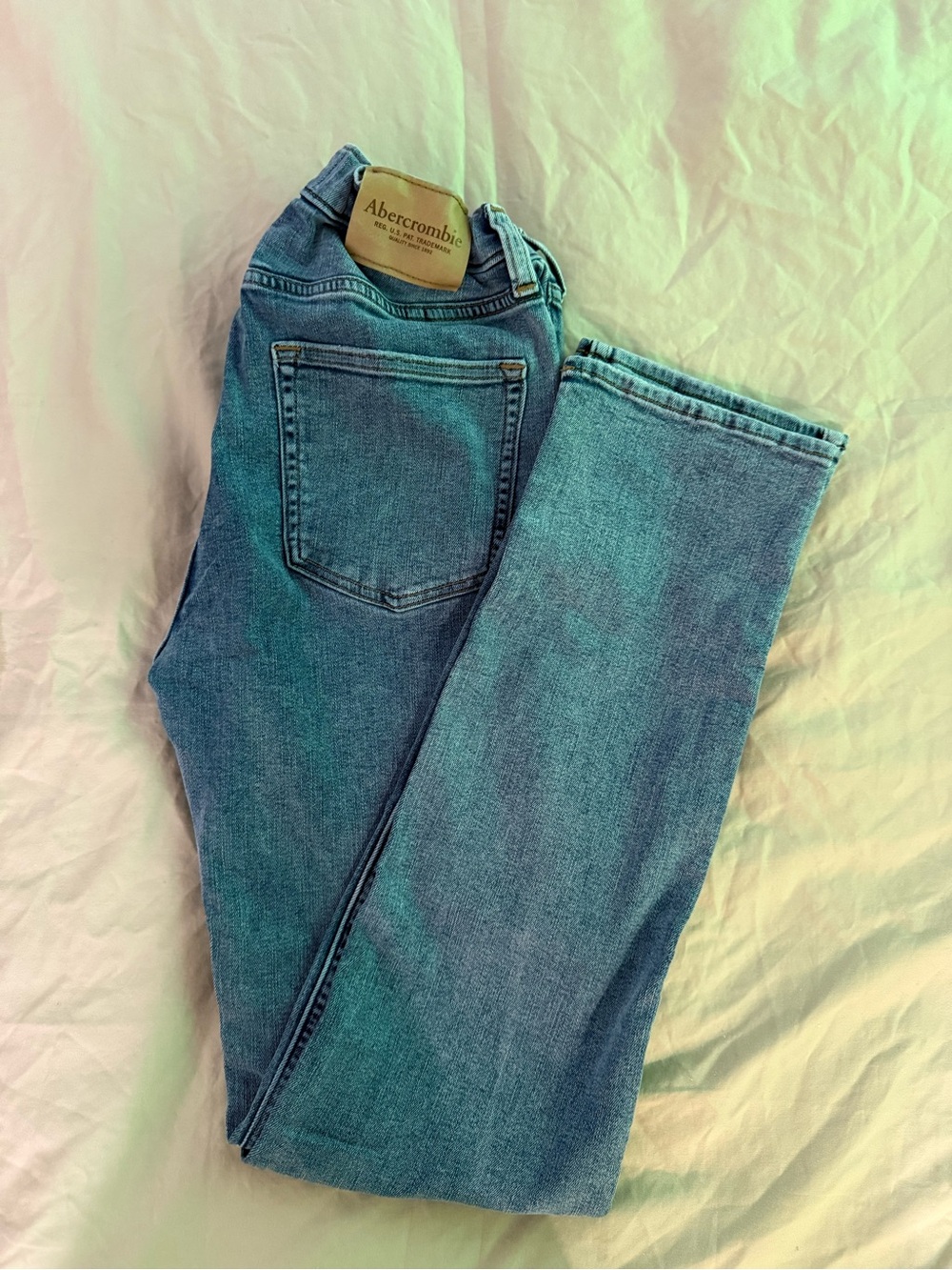 Abercrombie & Fitch Light Blue High-Rise Women's Jeans LONG SIZE 15/16